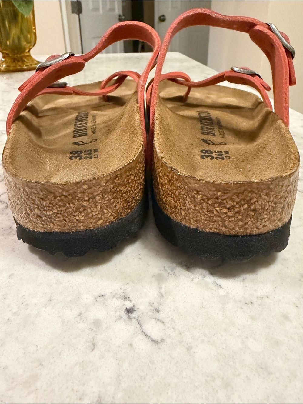 NWOT Birkenstock Mayari Sandals in Shiny Burnt Orange - Picture 3 of 6